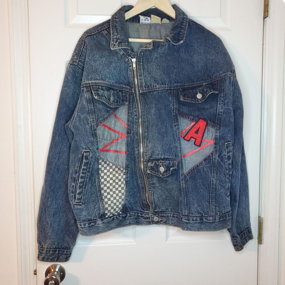 Vintage 80s 90s Corniche Men Denim Letter Jean Jacket READ